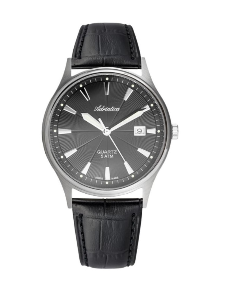 Adriatica Uomo Elegante cinturino pelle Quadrante bianco - nero A1171.4213Q