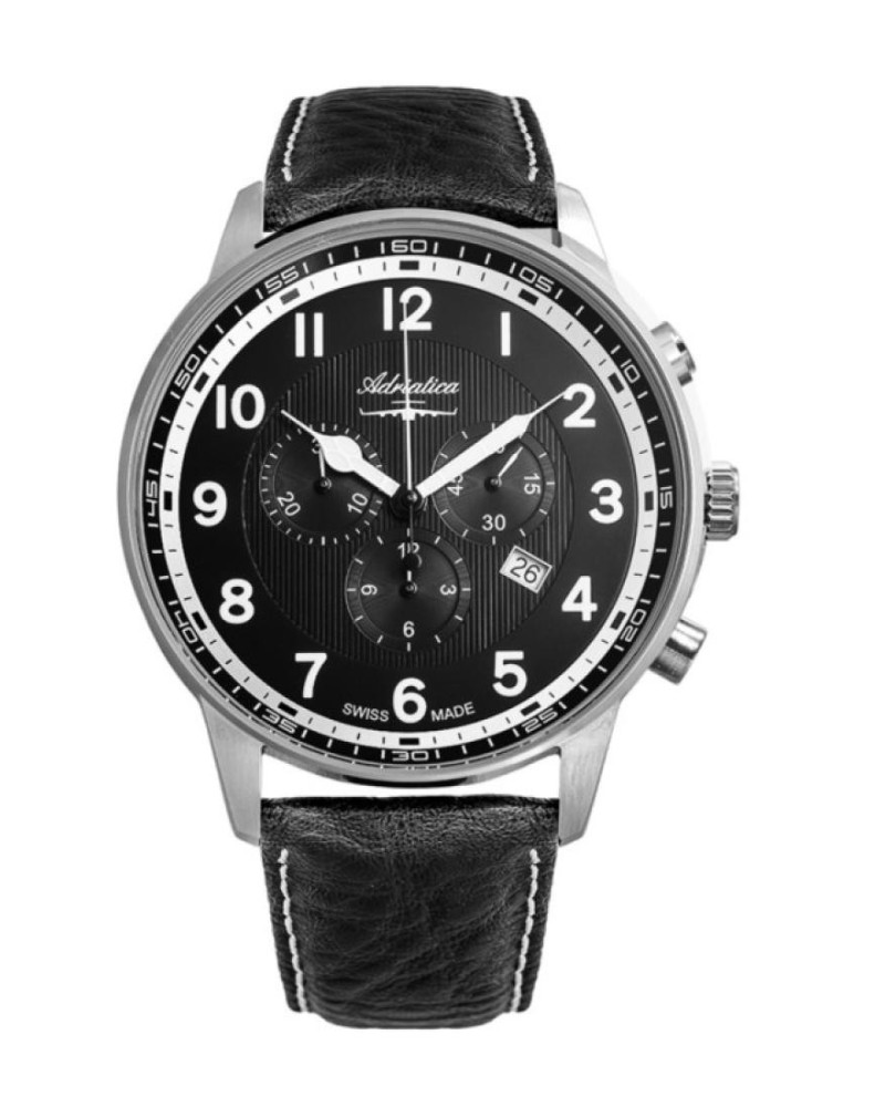 Adriatica Orologio Uomo Elegante vetro zaffiro Ronda 5030 Swiss Made ref A1076.5126CHXL