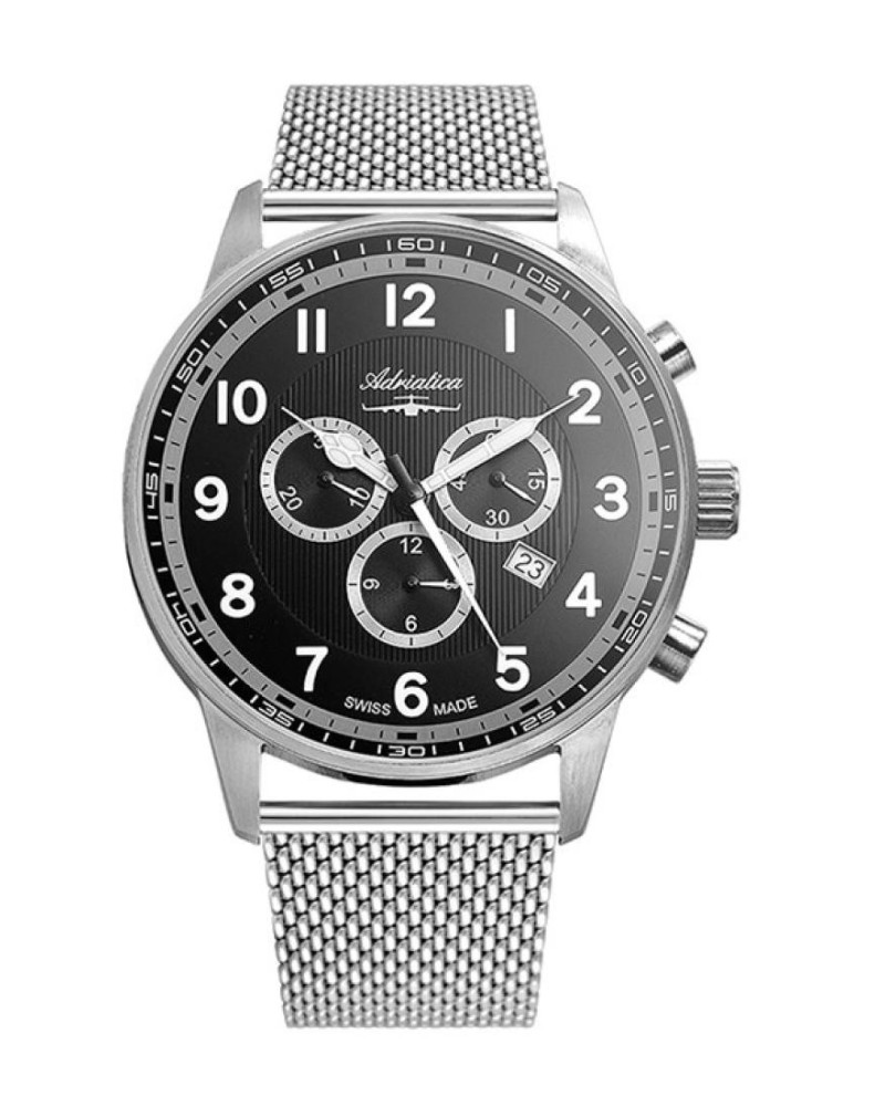 Adriatica Orologio Uomo Elegante vetro zaffiro Ronda 5030 Swiss Made ref A1076.5126CHXL